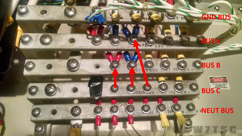 Resitributed C-phase wires to A and B BUS